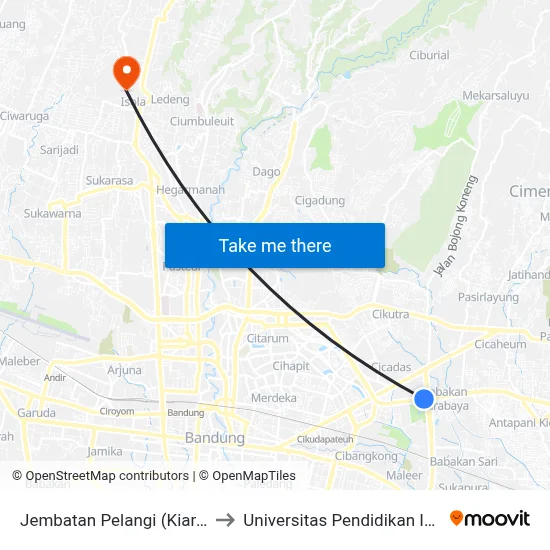 Jembatan Pelangi (Kiara Artha) to Universitas Pendidikan Indonesia map
