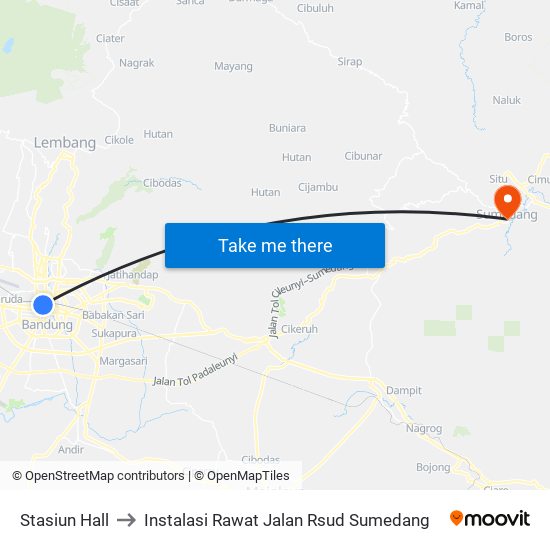 Stasiun Hall to Instalasi Rawat Jalan Rsud Sumedang map