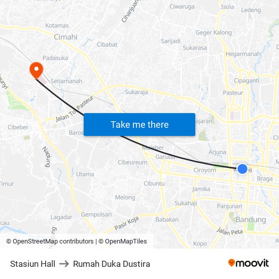 Stasiun Hall to Rumah Duka Dustira map