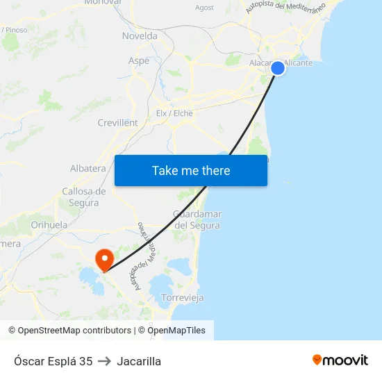 Óscar Esplá 35 to Jacarilla map