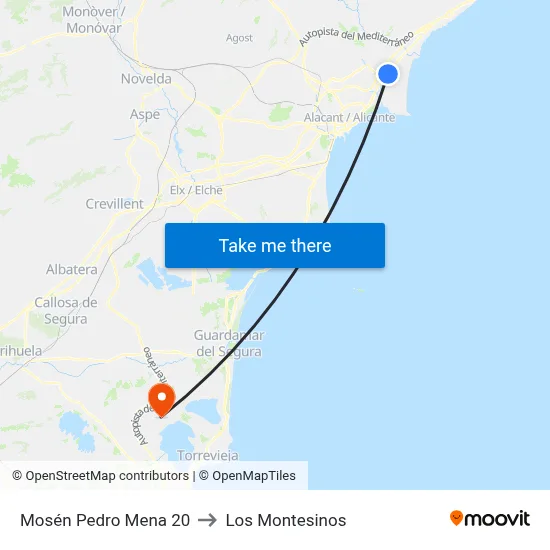 Mosén Pedro Mena 20 to Los Montesinos map