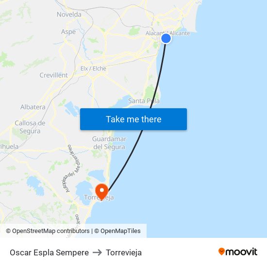 Oscar Espla Sempere to Torrevieja map