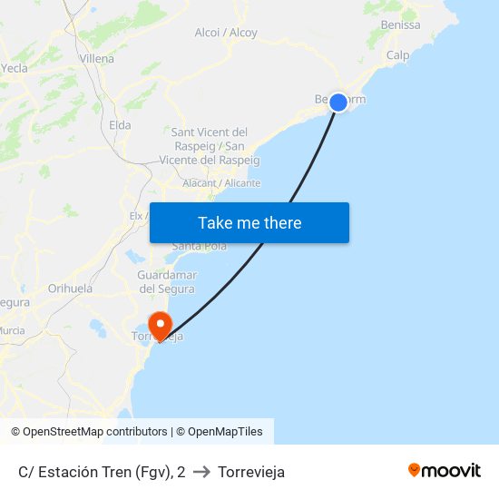 C/ Estación Tren (Fgv), 2 to Torrevieja map