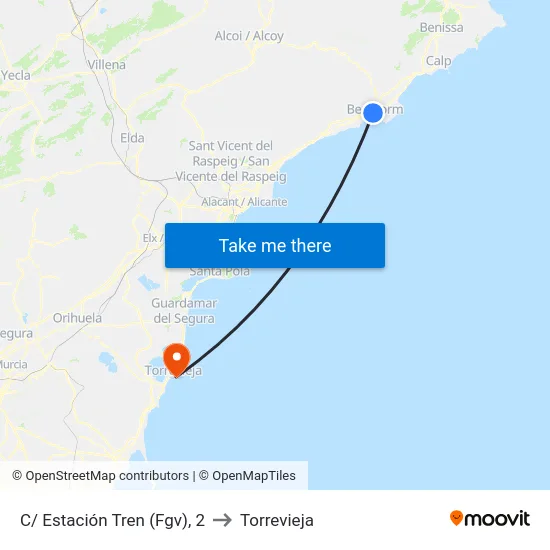 C/ Estación Tren (Fgv), 2 to Torrevieja map