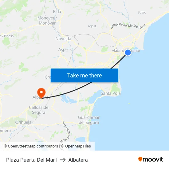Plaza Puerta Del Mar I to Albatera map