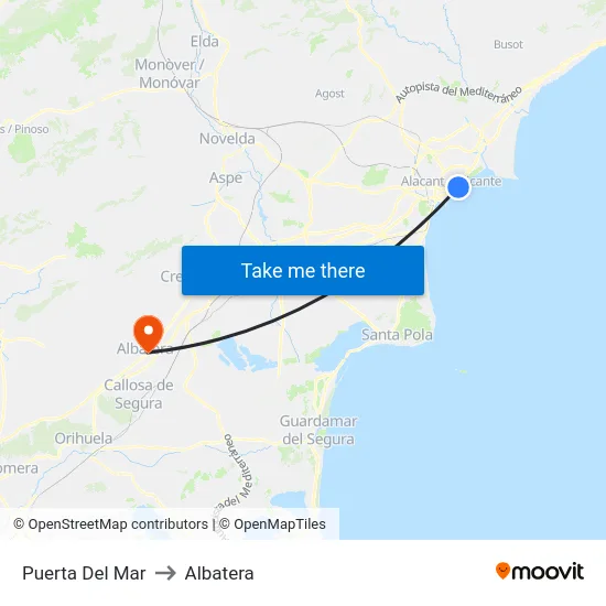 Puerta Del Mar to Albatera map