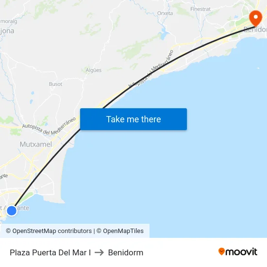 Plaza Puerta Del Mar I to Benidorm map
