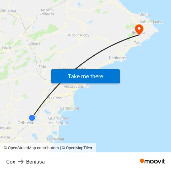 Cox to Benissa map