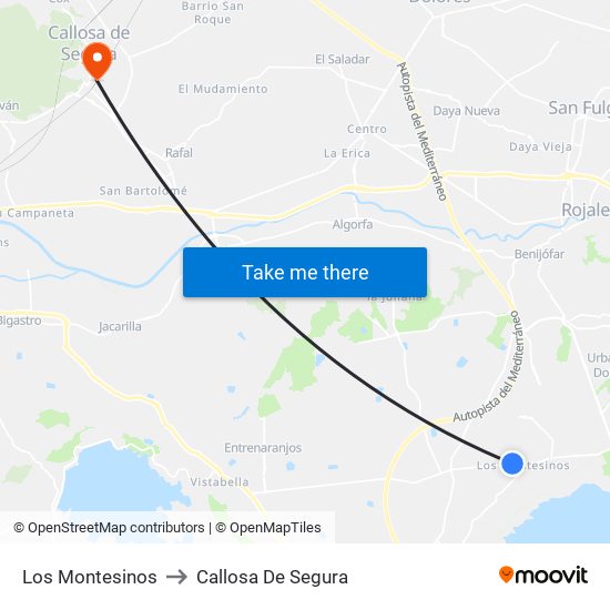 Los Montesinos to Callosa De Segura map