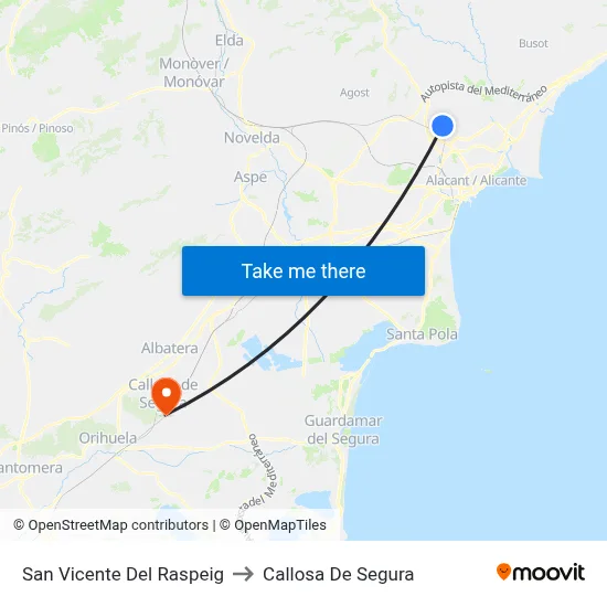 San Vicente Del Raspeig to Callosa De Segura map