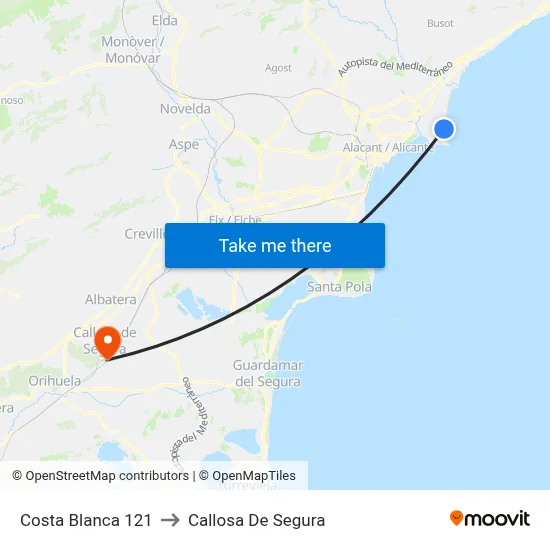 Costa Blanca 121 to Callosa De Segura map