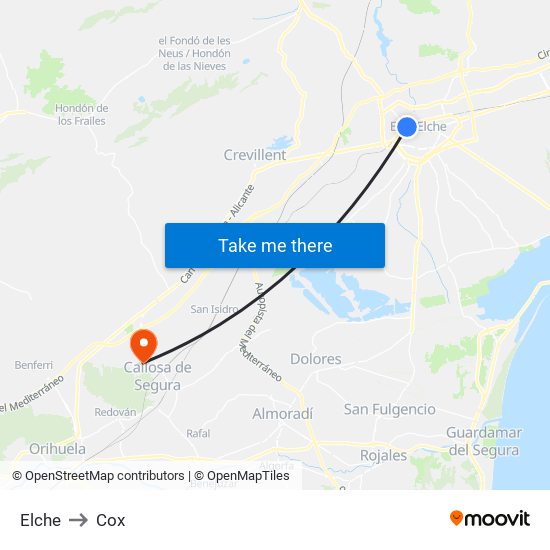 Elche to Cox map