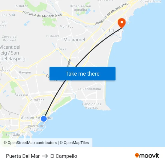 Puerta Del Mar to El Campello map