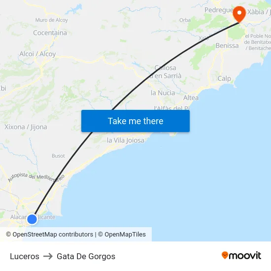 Luceros to Gata De Gorgos map