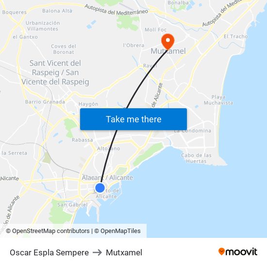 Oscar Espla Sempere to Mutxamel map