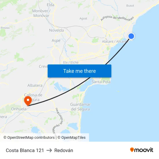 Costa Blanca 121 to Redován map