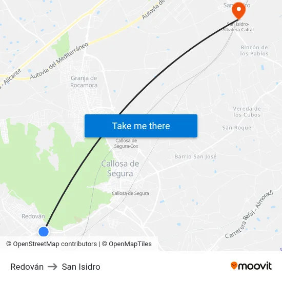 Redován to San Isidro map