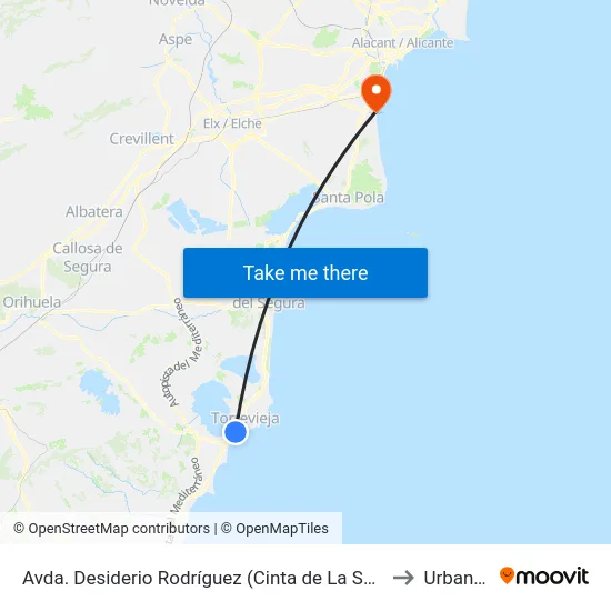 Avda. Desiderio Rodríguez (Cinta de La Sal) - Vuelta to Urbanova map