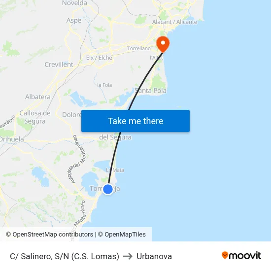 C/ Salinero, S/N (C.S. Lomas) to Urbanova map