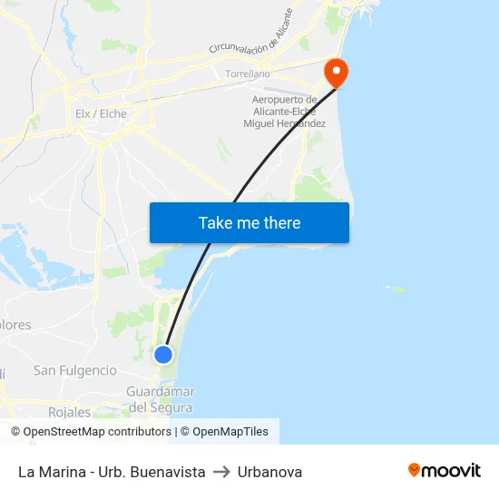 La Marina - Urb. Buenavista to Urbanova map