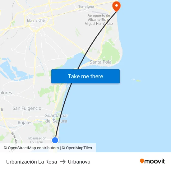 Urbanización La Rosa to Urbanova map