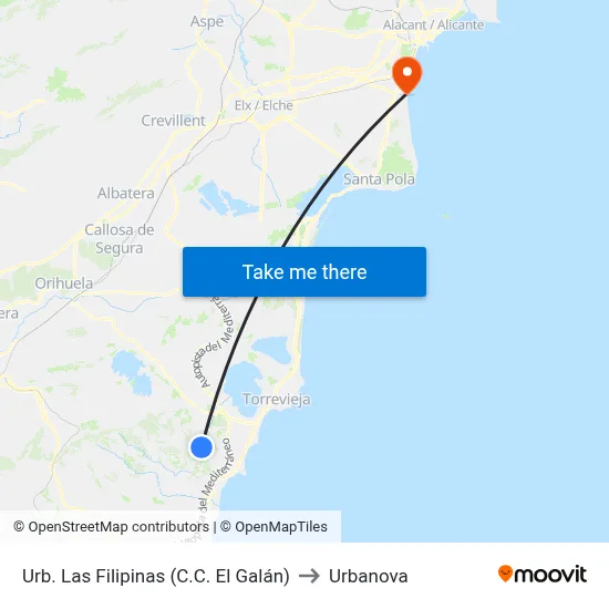 Urb. Las Filipinas (C.C. El Galán) to Urbanova map