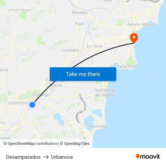 Desamparados to Urbanova map