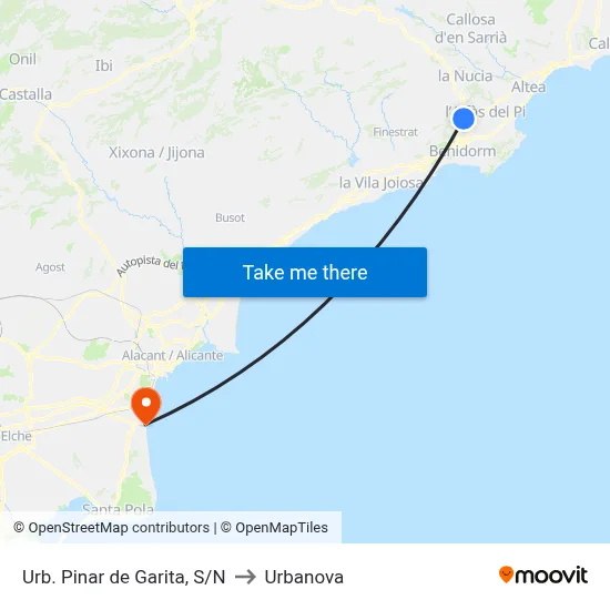 Urb. Pinar de Garita, S/N to Urbanova map