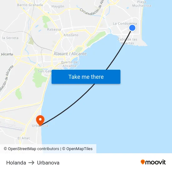 Holanda to Urbanova map