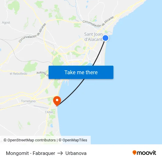 Mongomit - Fabraquer to Urbanova map