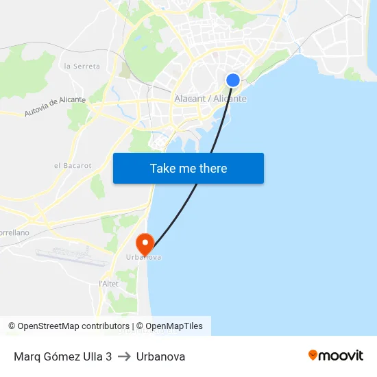 Marq Gómez Ulla 3 to Urbanova map