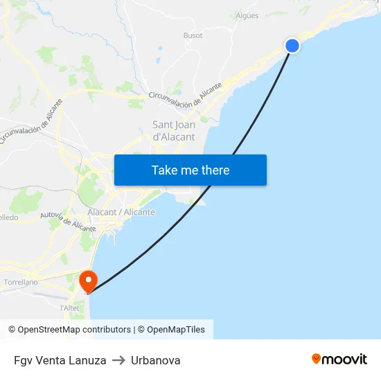 Fgv Venta Lanuza to Urbanova map