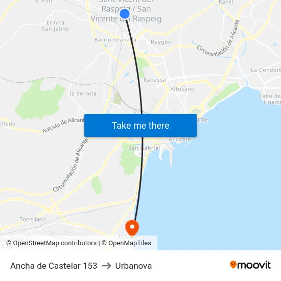 Ancha de Castelar 153 to Urbanova map