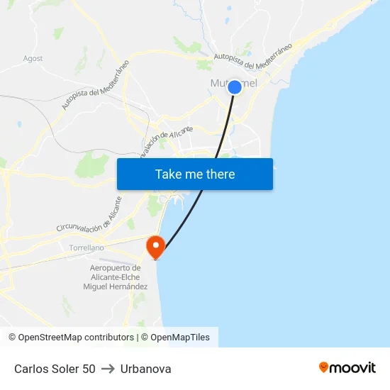 Carlos Soler 50 to Urbanova map
