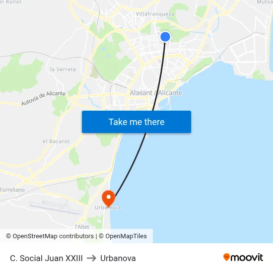 C. Social Juan XXIII to Urbanova map