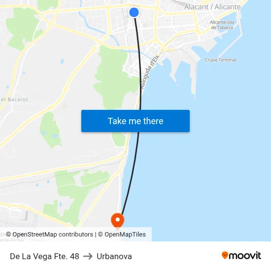 De La Vega Fte. 48 to Urbanova map
