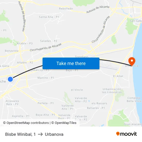 Bisbe Winibal, 1 to Urbanova map