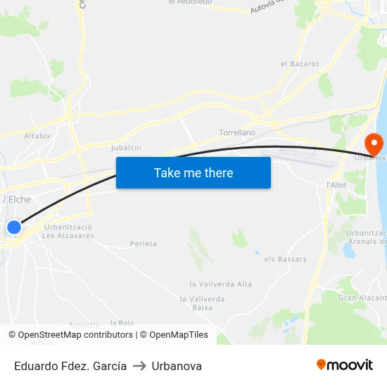 Eduardo Fdez. García to Urbanova map