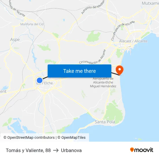 Tomás y Valiente, 88 to Urbanova map