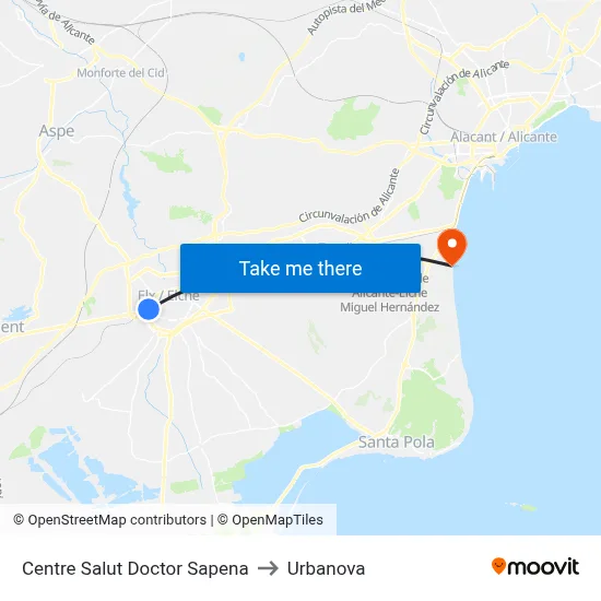 Centre Salut Doctor Sapena to Urbanova map