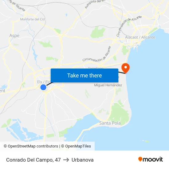 Conrado Del Campo, 47 to Urbanova map