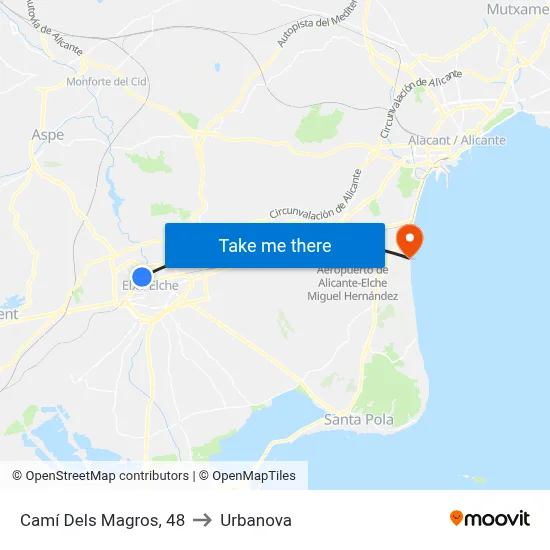 Camí Dels Magros, 48 to Urbanova map