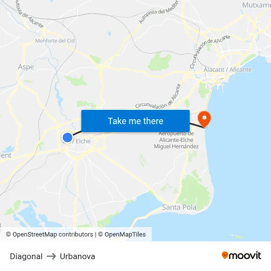 Diagonal to Urbanova map