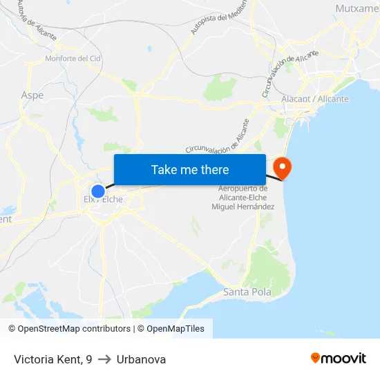 Victoria Kent, 9 to Urbanova map