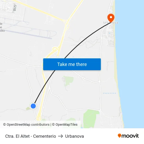 Ctra. El Altet - Cementerio to Urbanova map