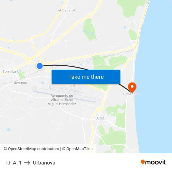 I.F.A. 1 to Urbanova map