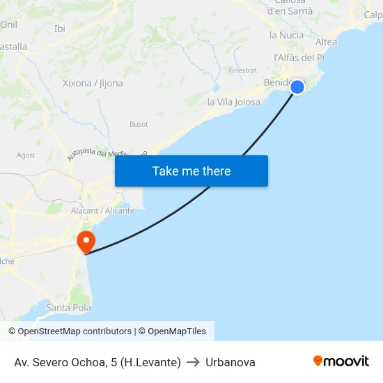 Av. Severo Ochoa, 5 (H.Levante) to Urbanova map