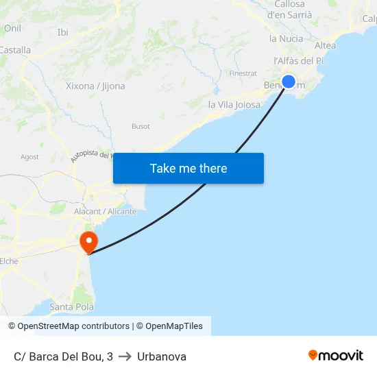 C/ Barca Del Bou, 3 to Urbanova map