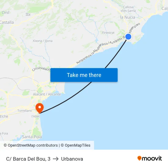 C/ Barca Del Bou, 3 to Urbanova map
