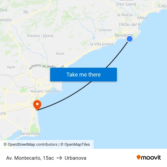 Av. Montecarlo, 15ac to Urbanova map